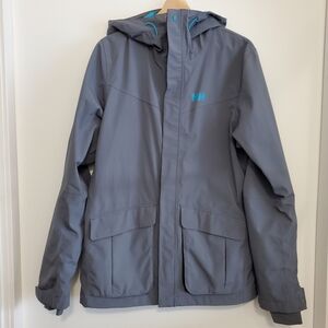 Helly Hansen Medium Waterproof Shell Winter Ski Coat Grey Snowboarding Jacket